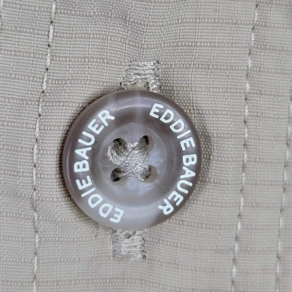 Eddie Bauer Travex Men's Button Down Shirt Size XLT Tall Khaki Beige SS Nylon - Picture 5 of 12